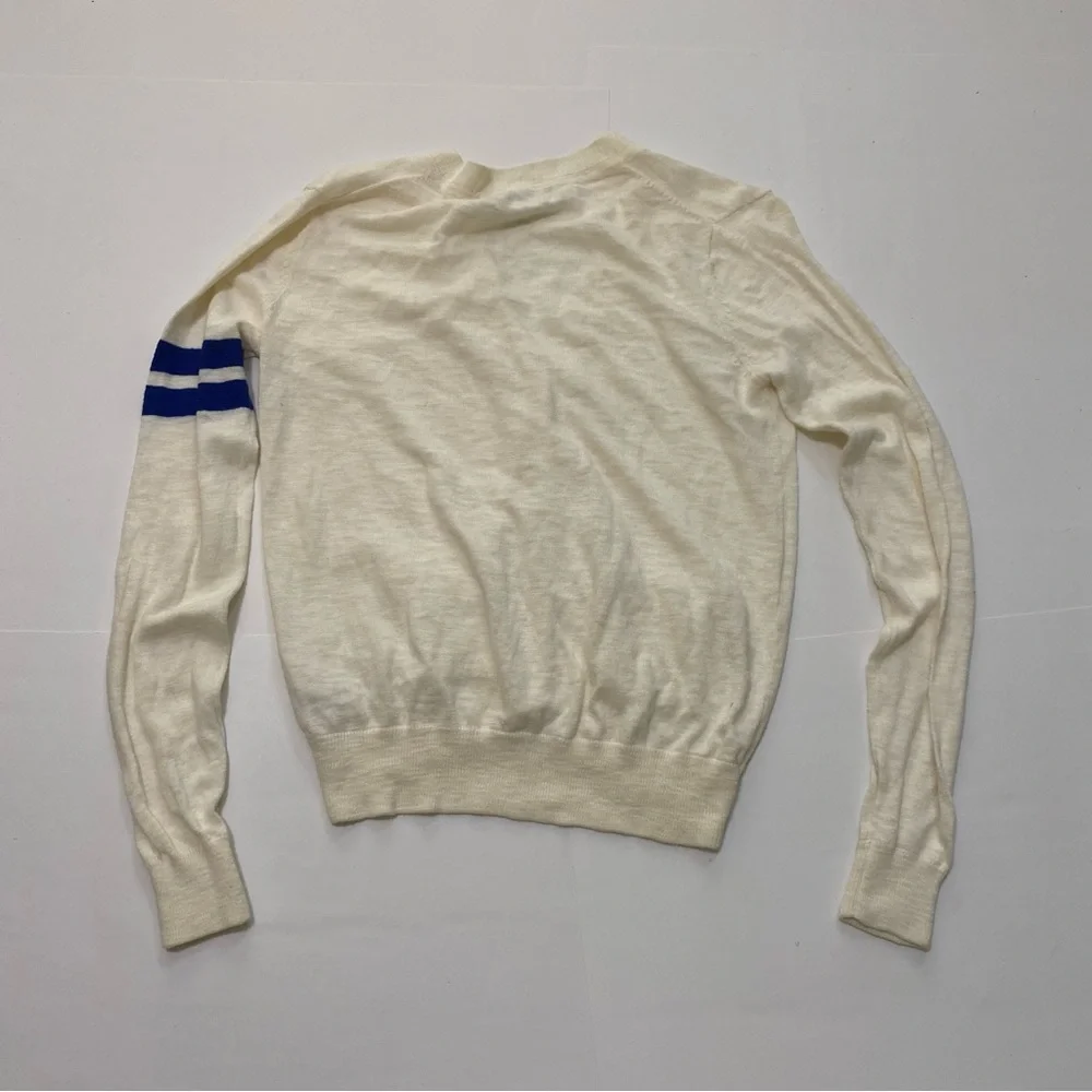 ⭐️Forever 21 cream and blue cardigan size small petite.🍁 - Picture 5 of 7